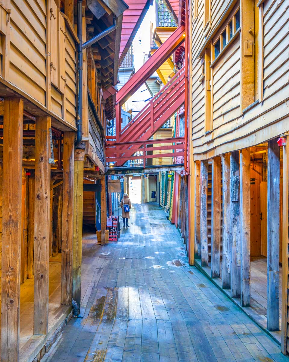 Wood homes and buildings in Bryggen, Burgen Norway