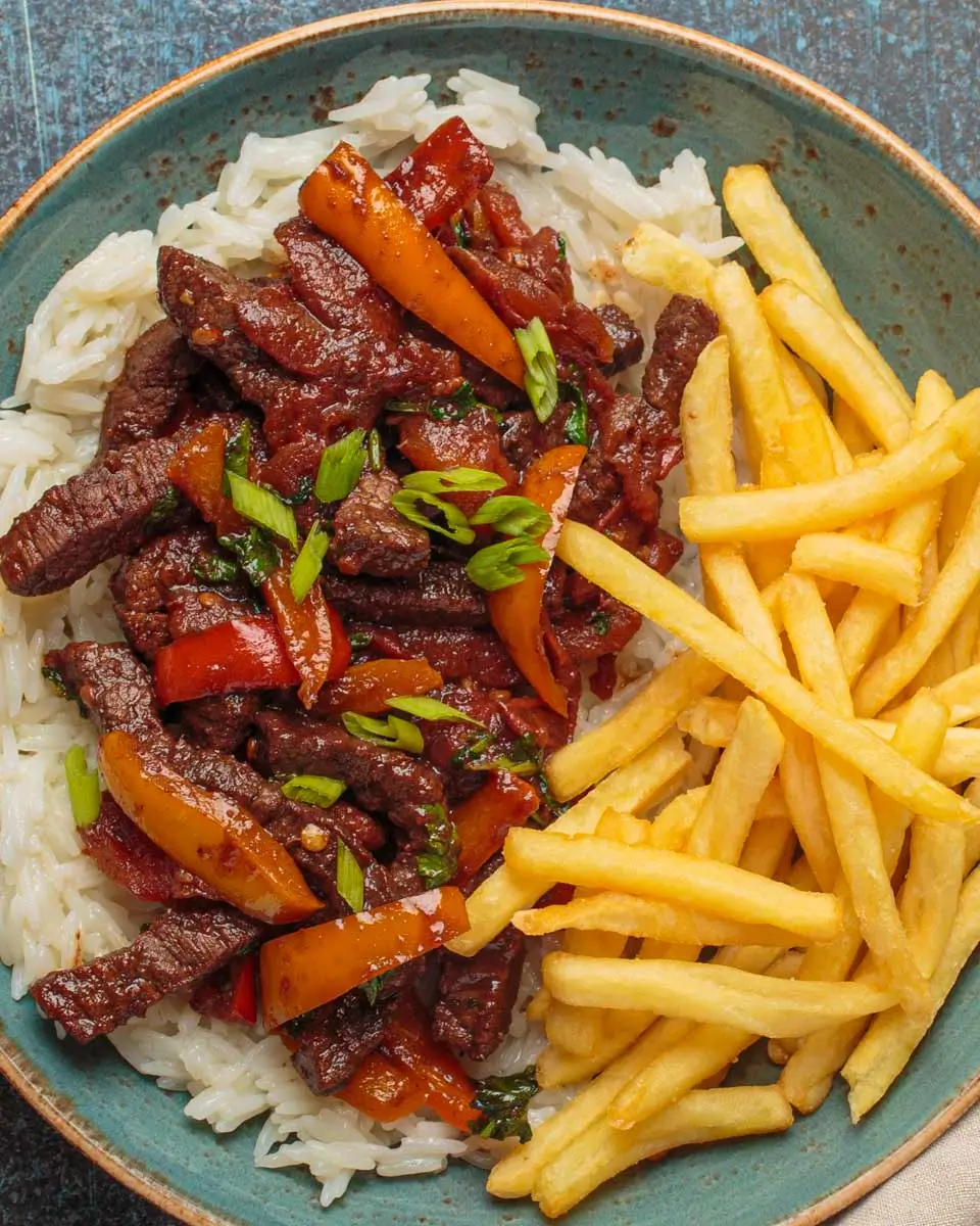 lomo saltado made during a cooking class in Arequipa, Peru