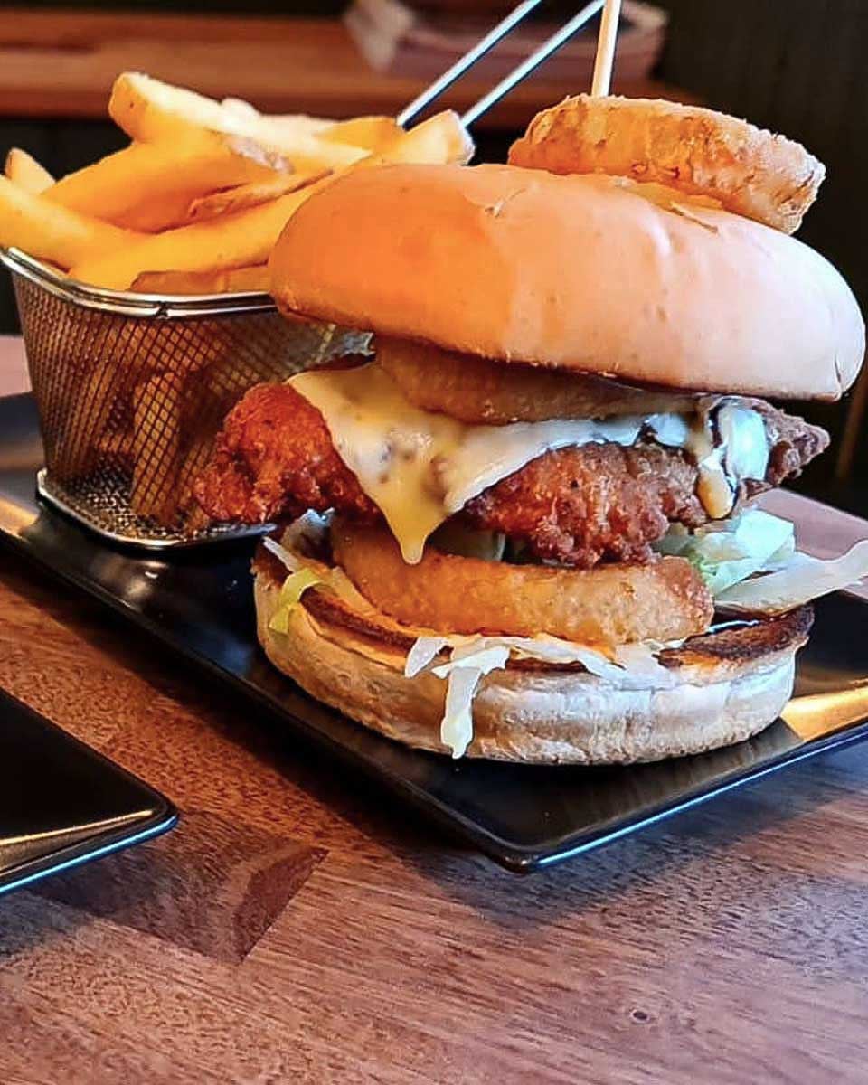 A burger eaten in Canmore, Canada