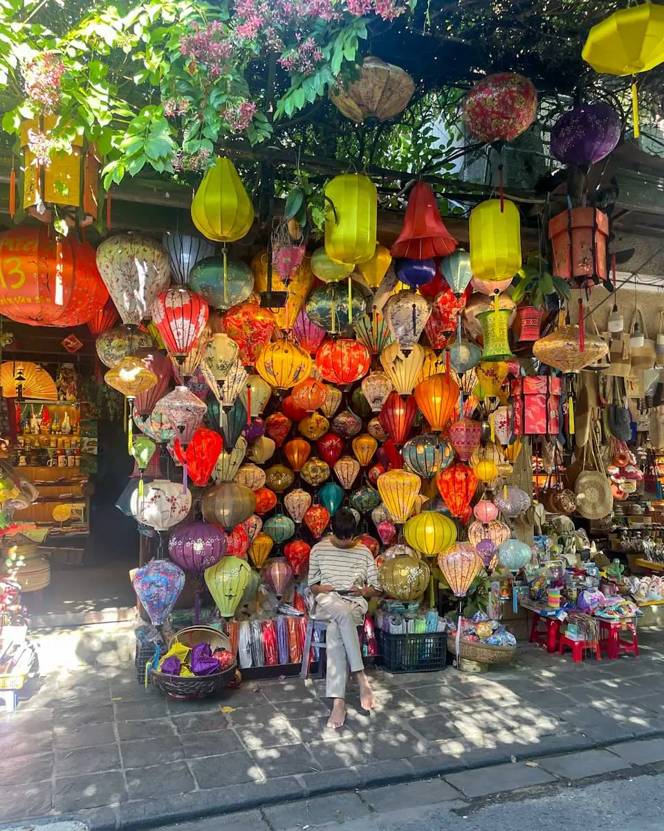A lantern shop seen in a market in Vietnam