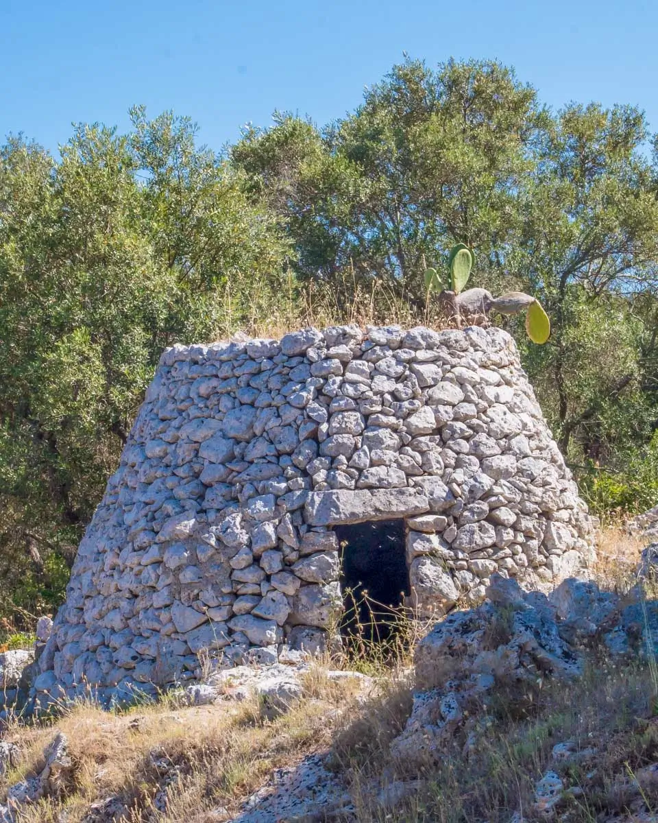 A stone hut in the countryside of Lecce Italy