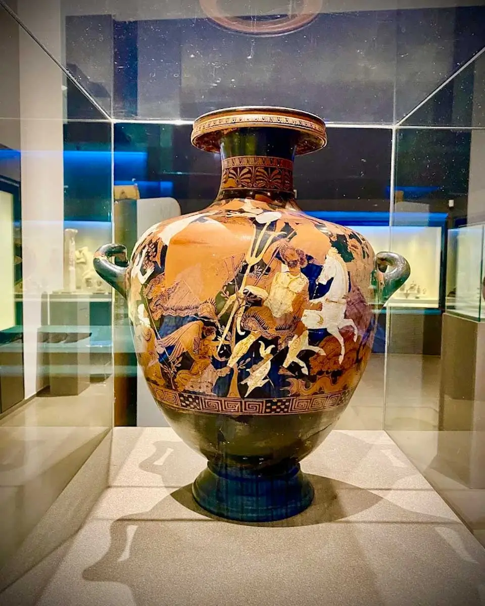 A vase seen at Pella Museum on a tour from Thessaloniki Greece