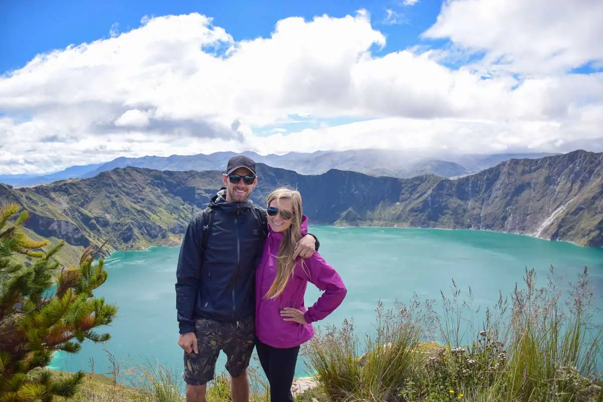 Bailey and Daniel at Quilotoa Lake in Ecuador