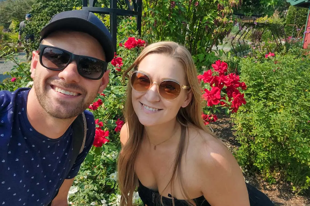 Bailey-and-Daniel-taking-a-selfie-at-Halifax Gardens, Halifax, Nova Scotia