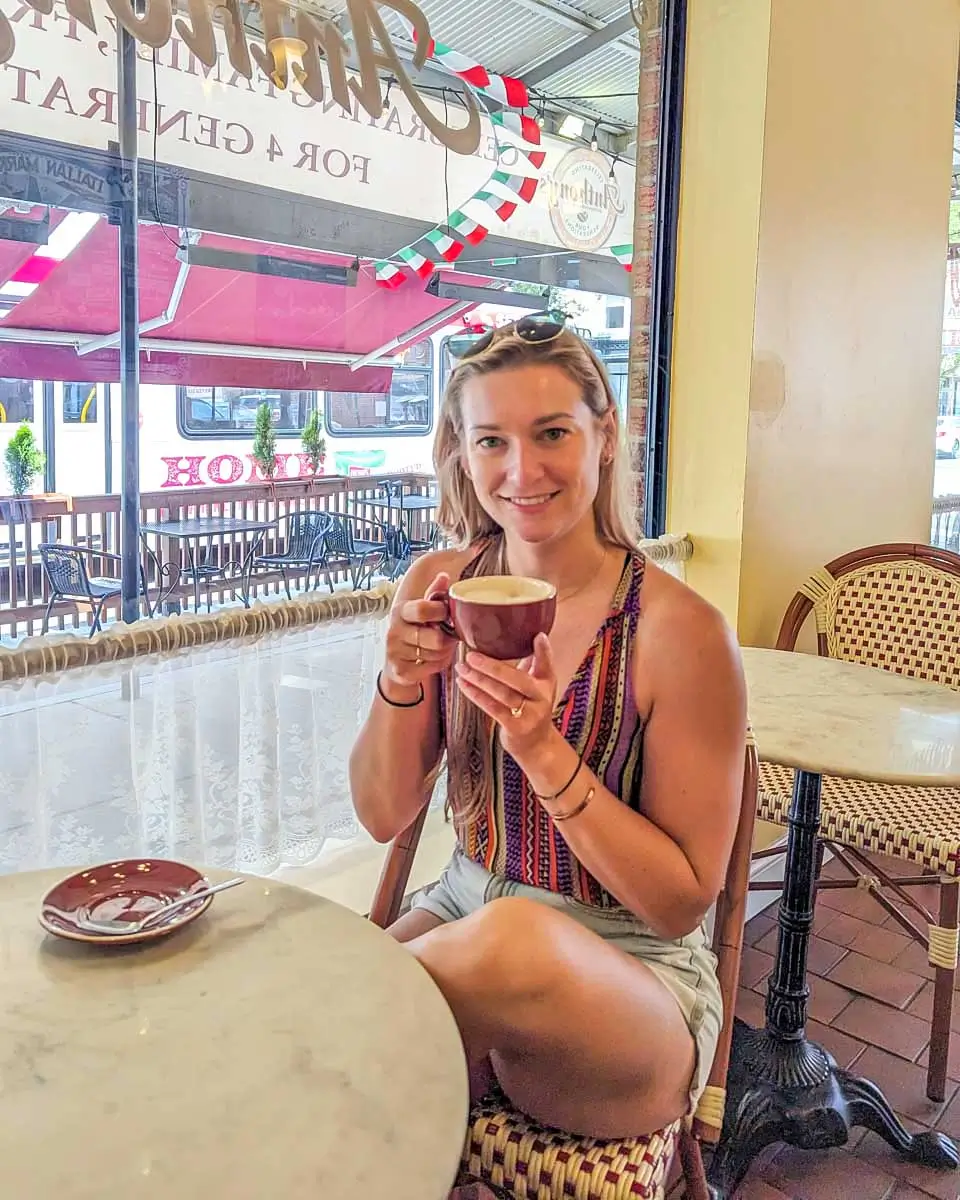 Bailey drinks a coffee in Salt Lake City, Utah 1