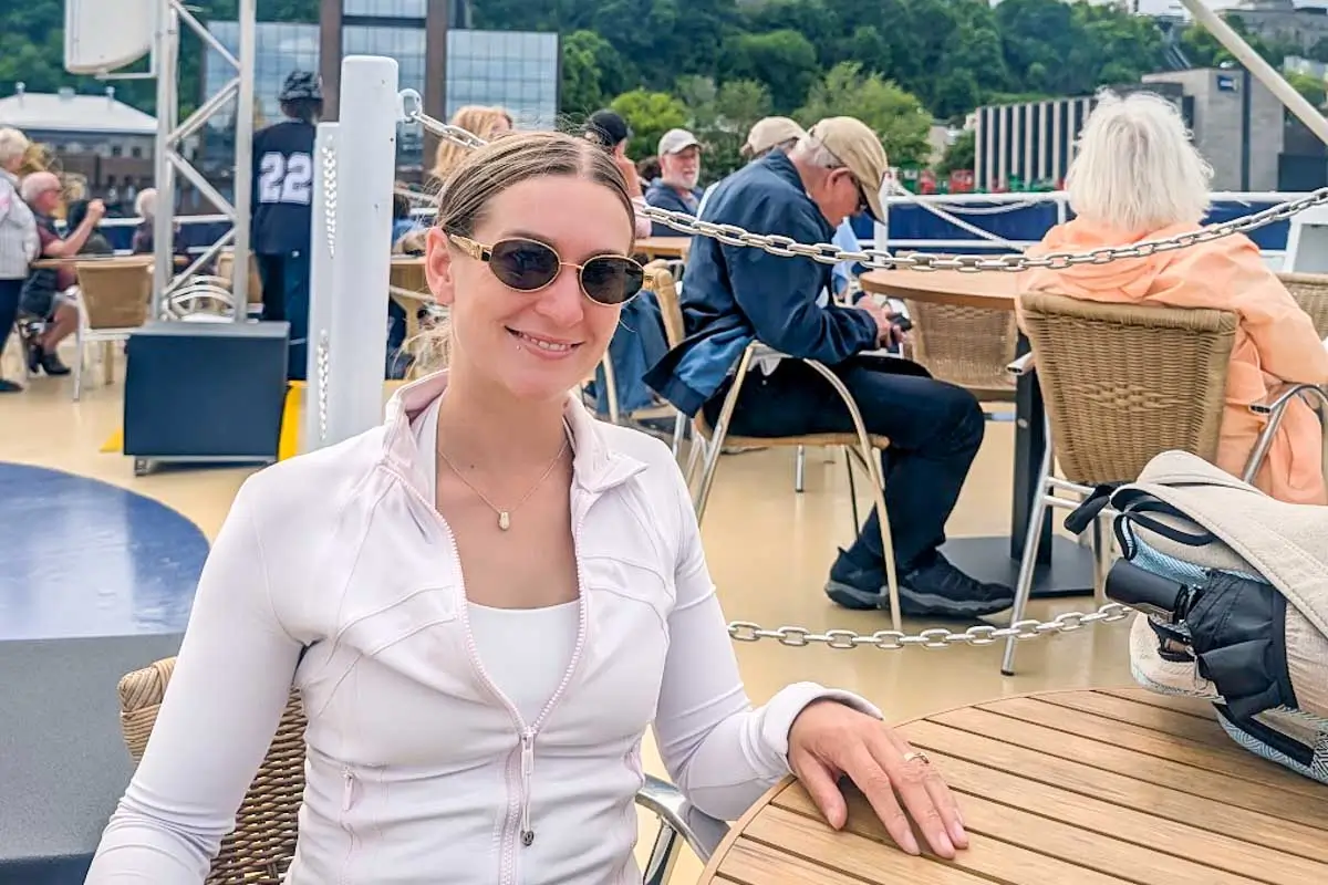 Bailey enjoying on a cruise tour at St. Lawrence River in Quebec