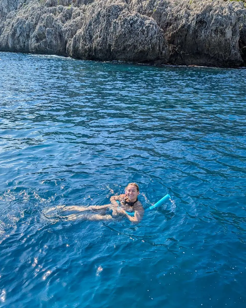 Bailey swims on a boat tour from Lecce Italy (1)