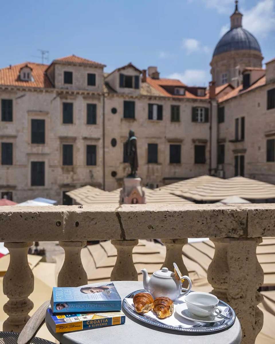 Balcony overlooking the Old Town at The Pucic Palace in Dubrovnik