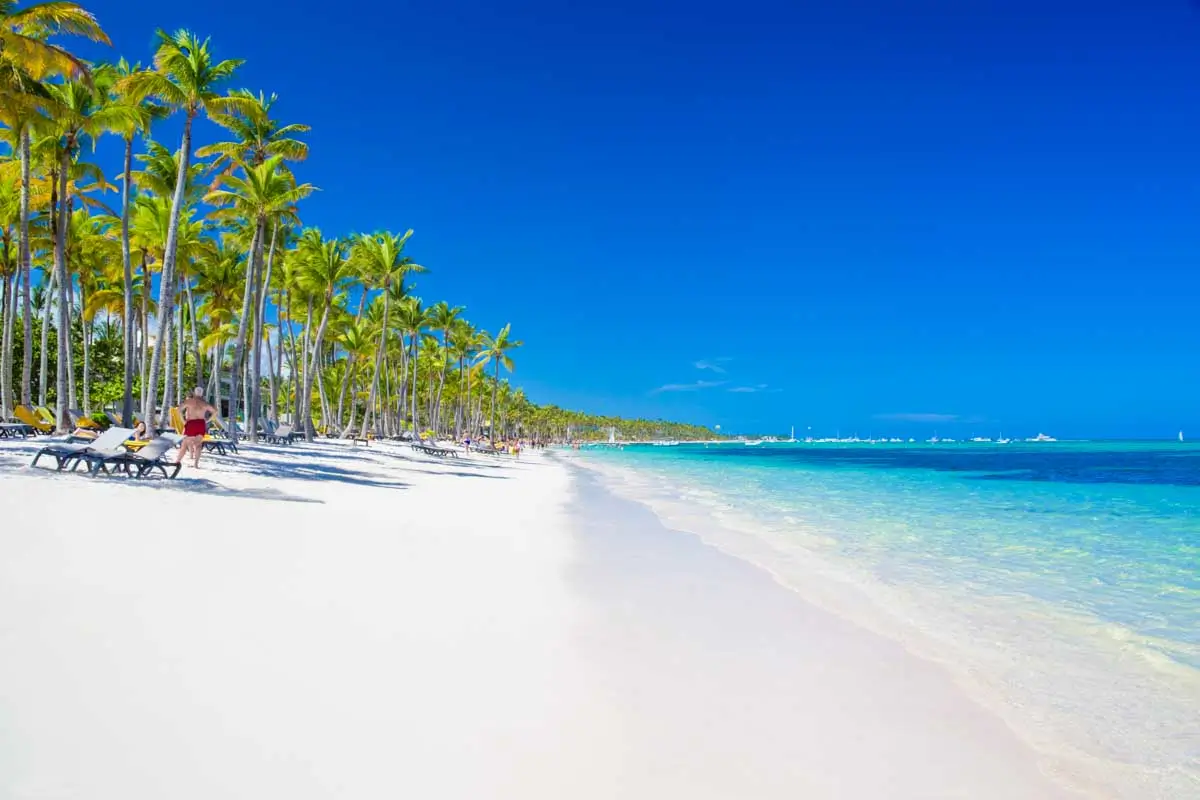 Bavaro Beach coastline in Punta Cana Dominican Republic