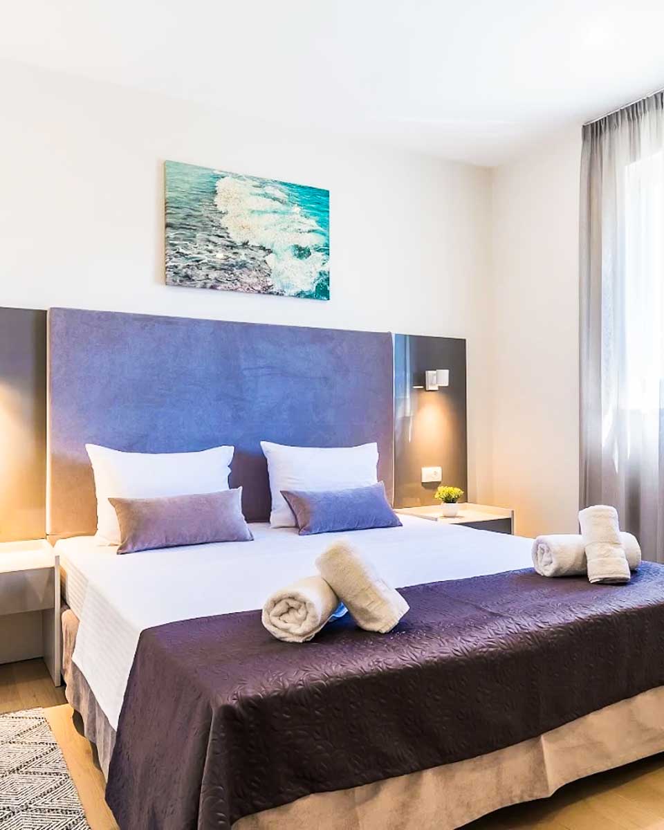 Bed in the hotel room at Art Hotel Dubrovnik