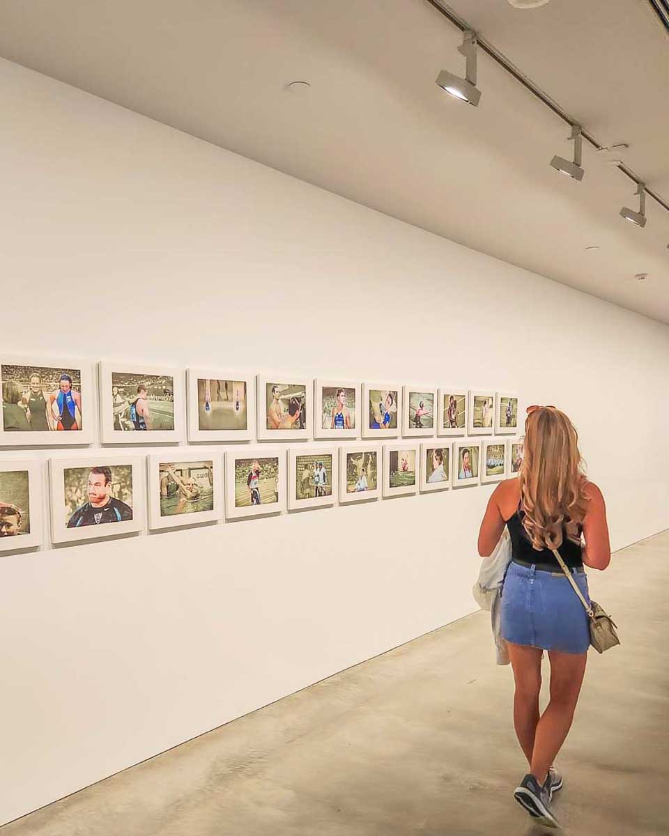 Bailey walks through a gallery in an Ottawa museum