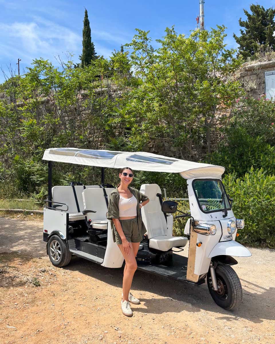 Brittni poses with her tul tuk on a tour in Dubrovnik, Croatia