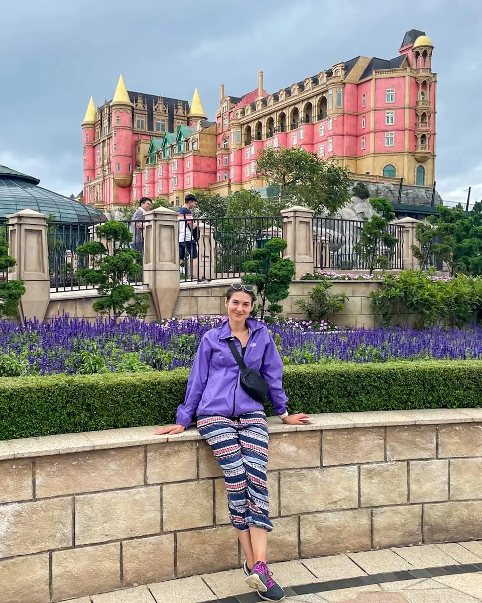 Brittni taking photo at the French Village in Ba Na Hills,Vietnam