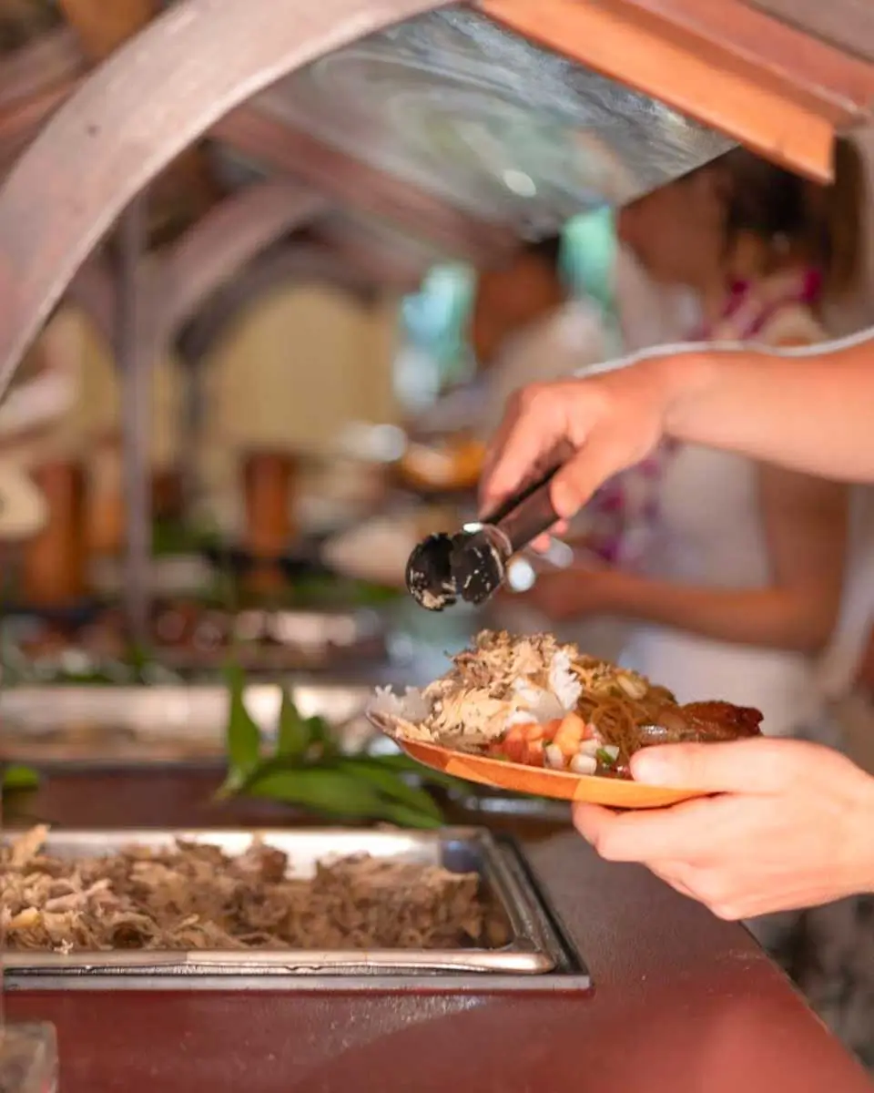 Buffet at Luau Kalamaku on Kauai