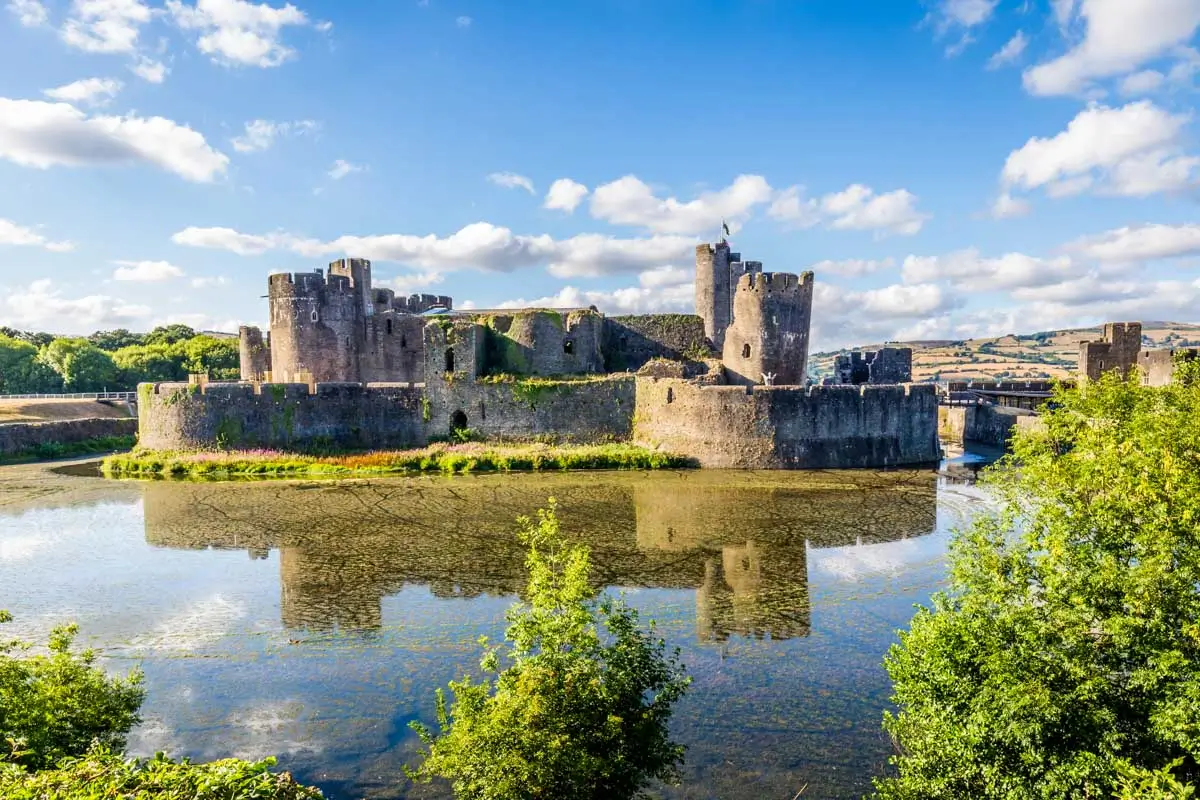 Caerphilly Castle, Wales seen on a tour from Cardiff