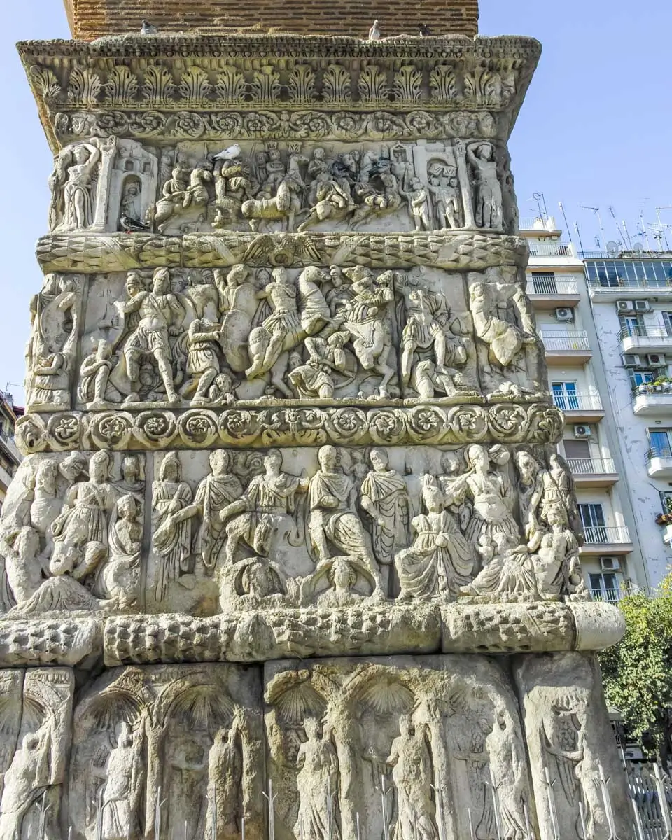 Carvings on the Arch of Galerius, Thessaloniki, Greece