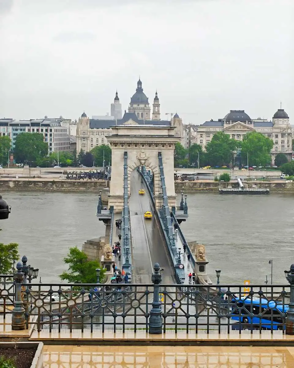 Chain Bridge seen from Buda Castle in Budapest