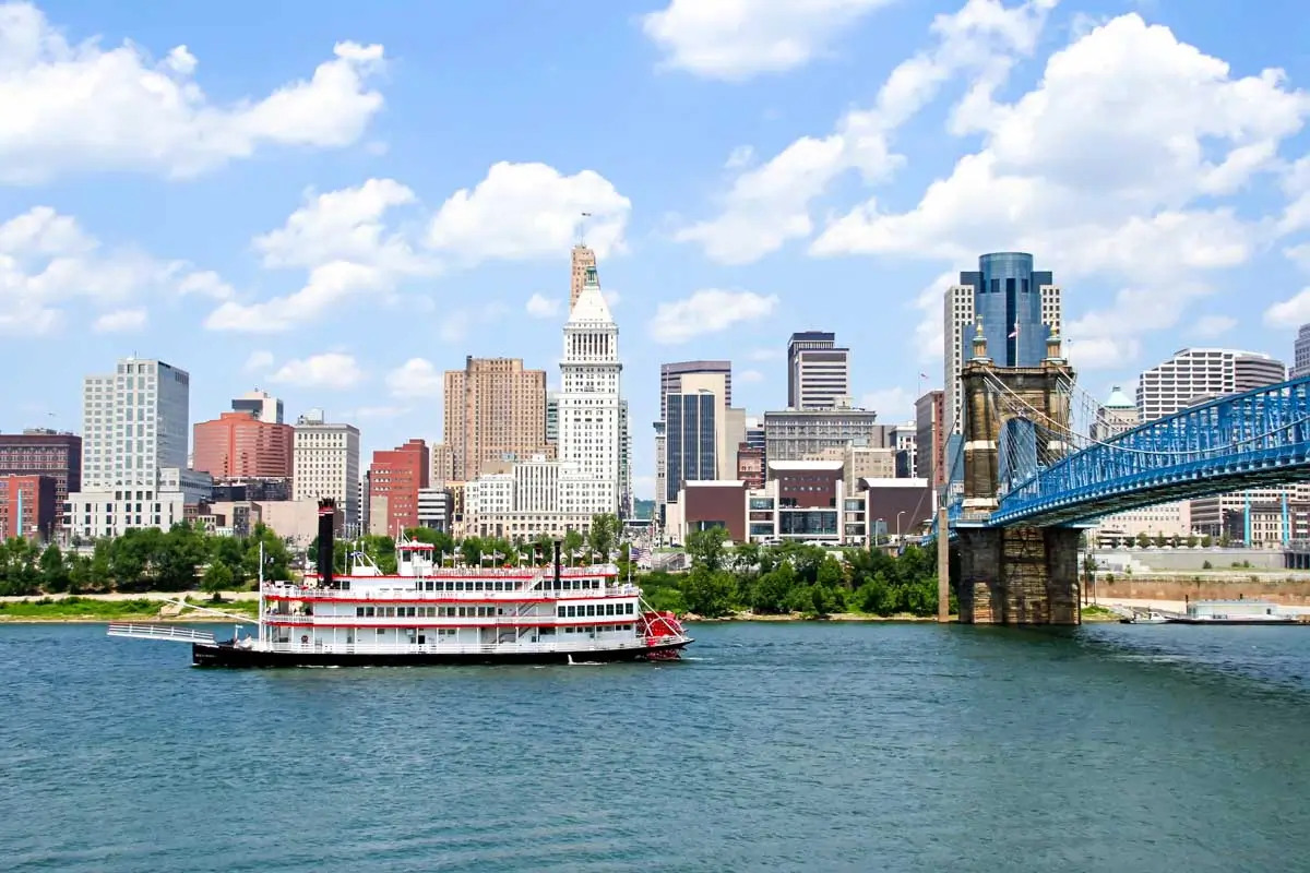 Cincinnati buildings and bridge