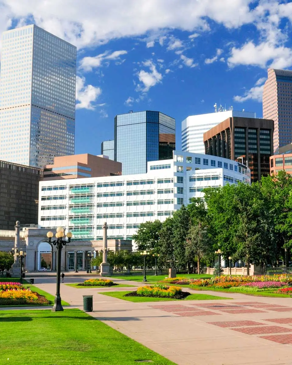 Civic Center Park in Denver Colorado in summer