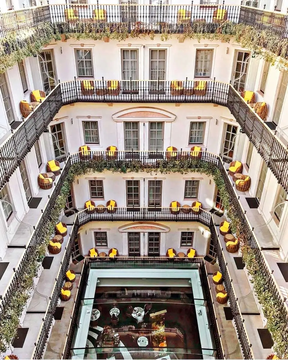 Courtyard view inside the Aria Hotel Budapest