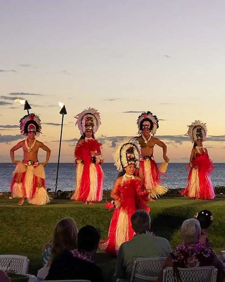 Dancers at Te Au Moana Luau in Hawaii