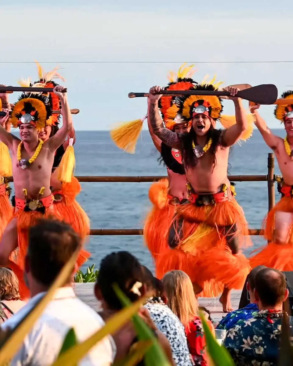 Dancers at the Voyagers of the Pacific Luau at Royal Kona Resort in Hawaii