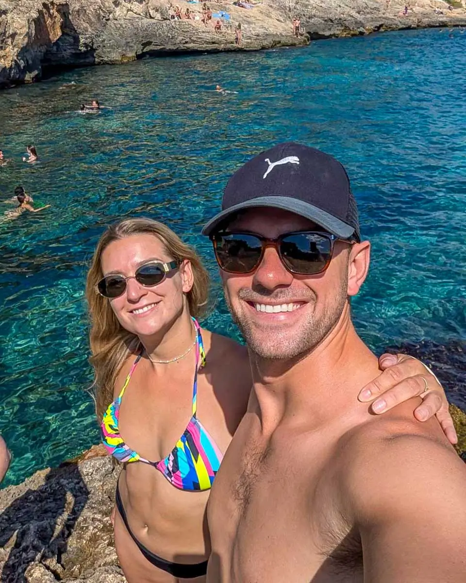 Daniel and Bailey at a beach in Syracuse, Italy