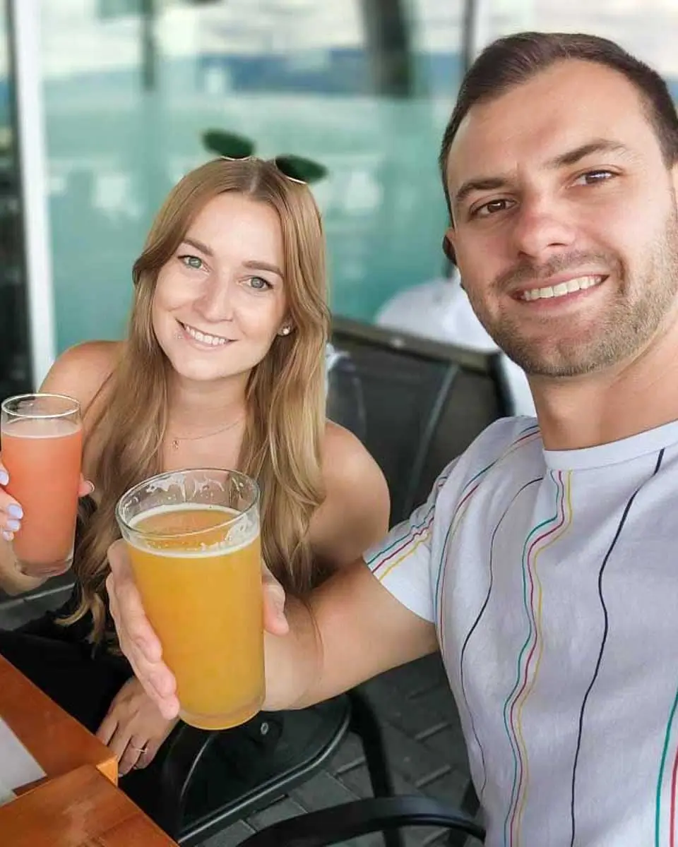 Daniel and Bailey having rums on a food tour in Nassau