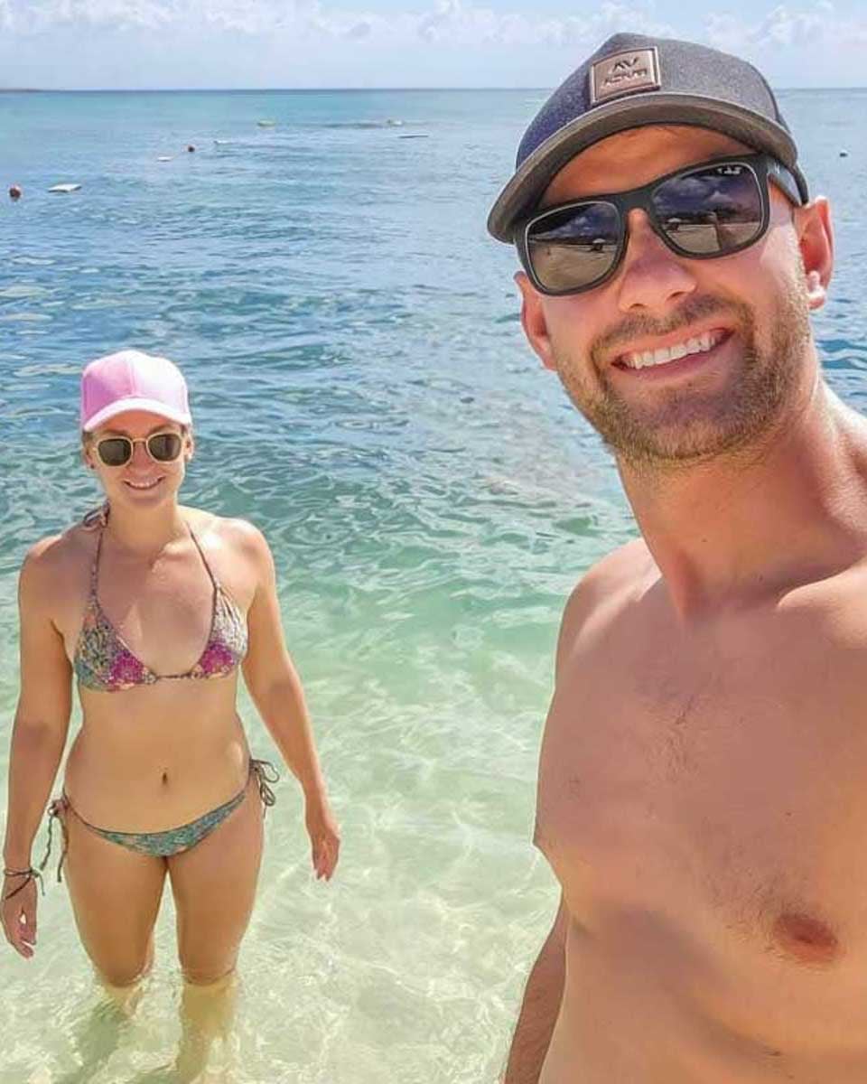 Daniel and Bailey taking selfie at South Beach, Miami