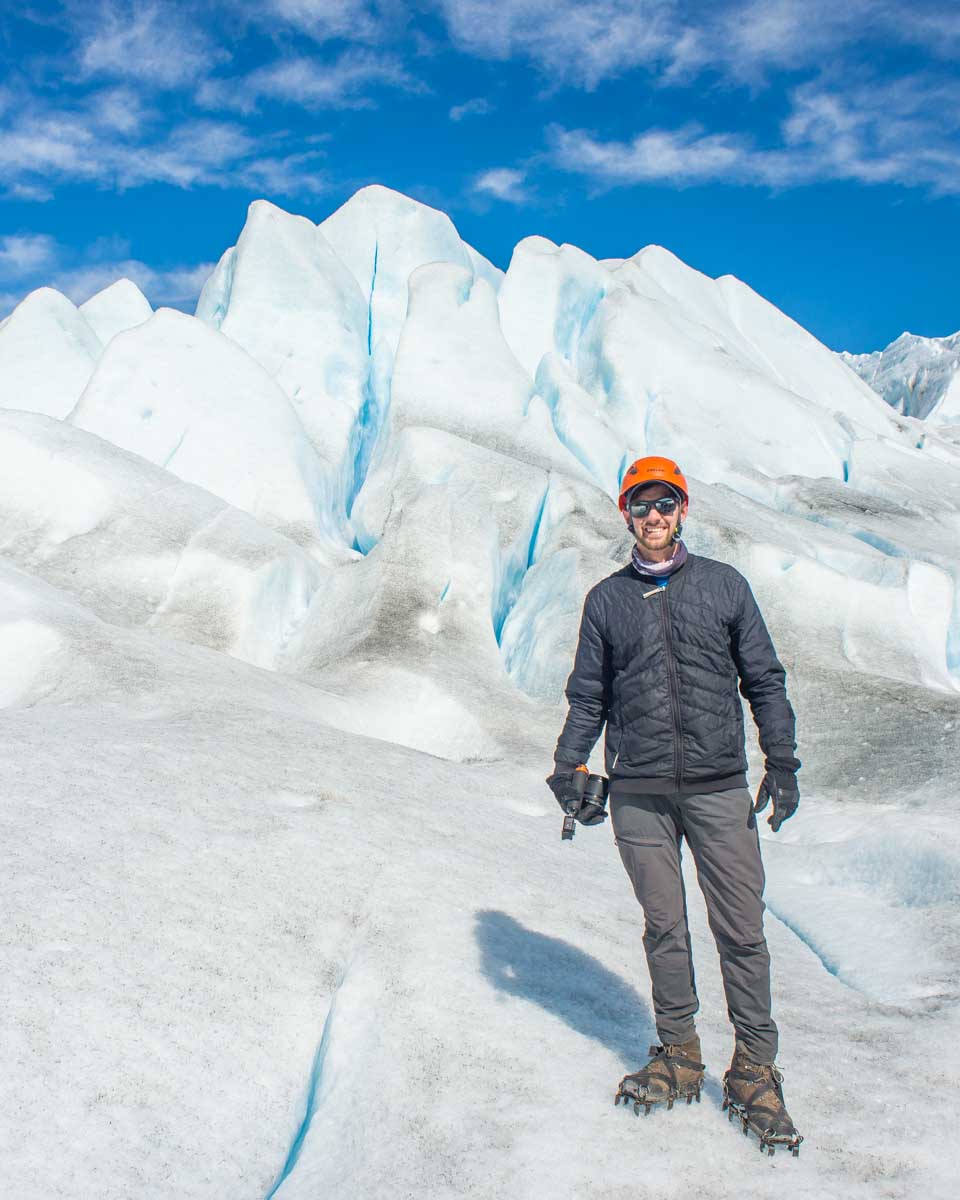 Daniel-poses-for-a-photo-on-Exit Glacier near Seward Alaska