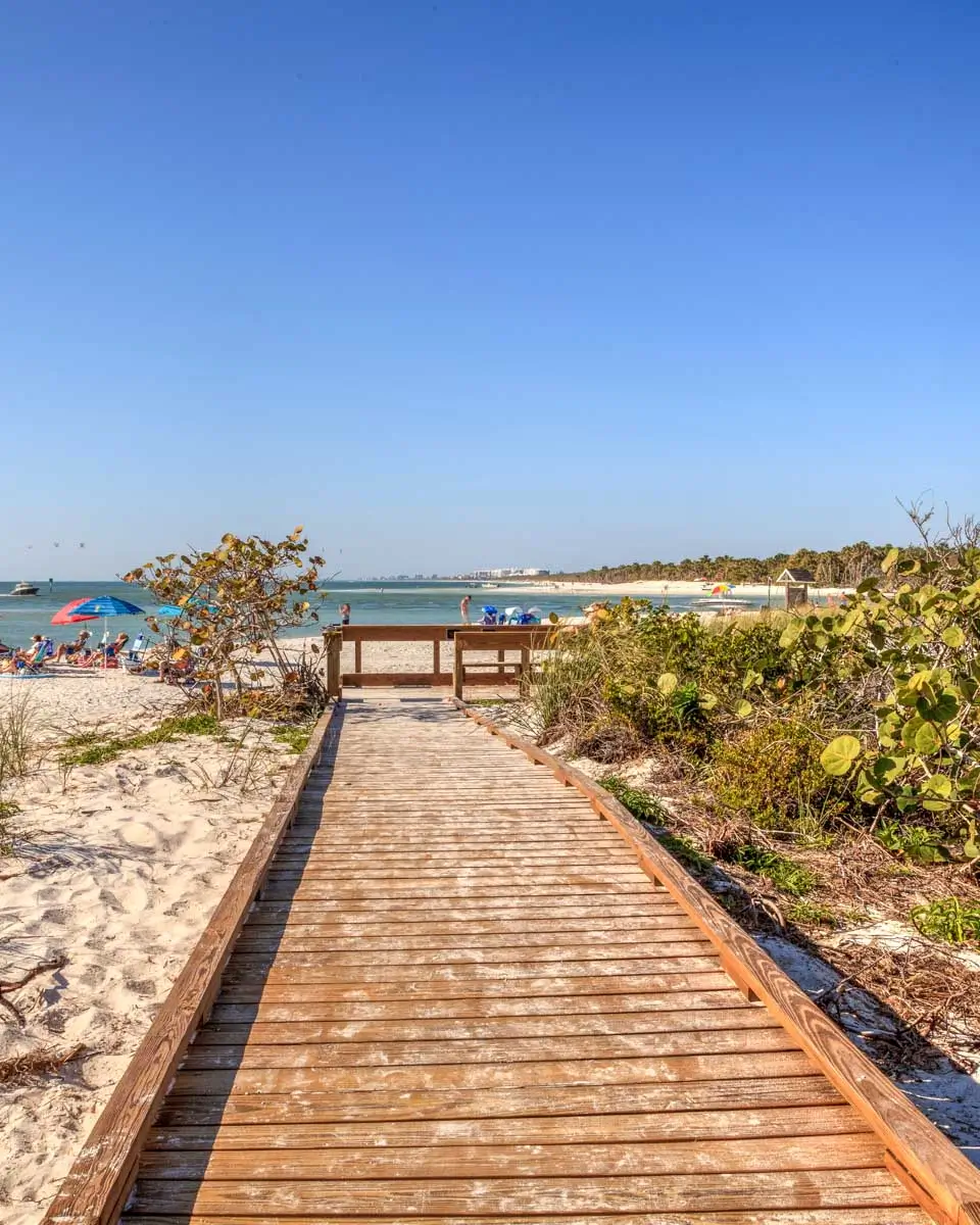 Delnor-Wiggins Pass State Park on a sunny day in Naples Florida