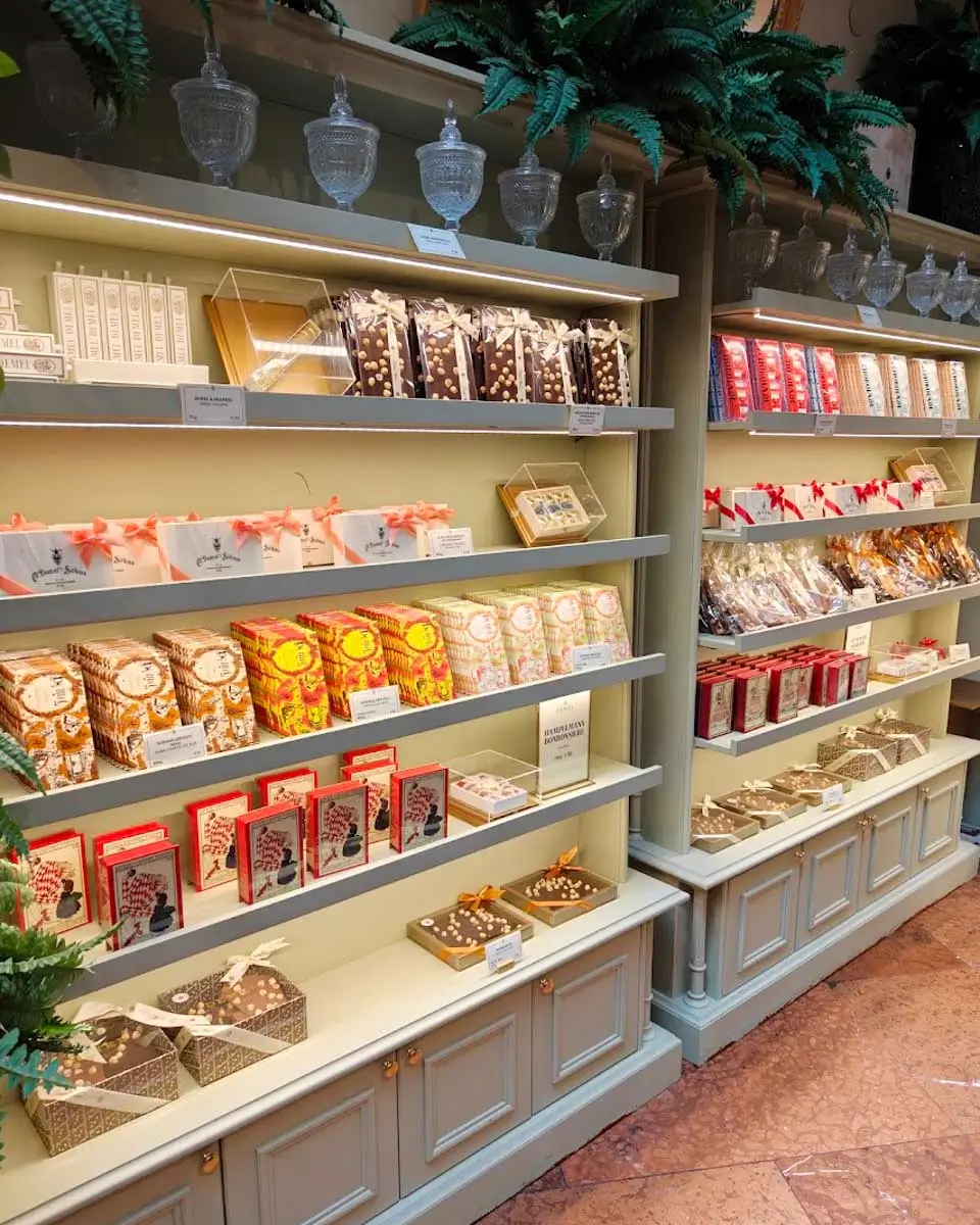 Chocolates on display at Demel café in Vienna