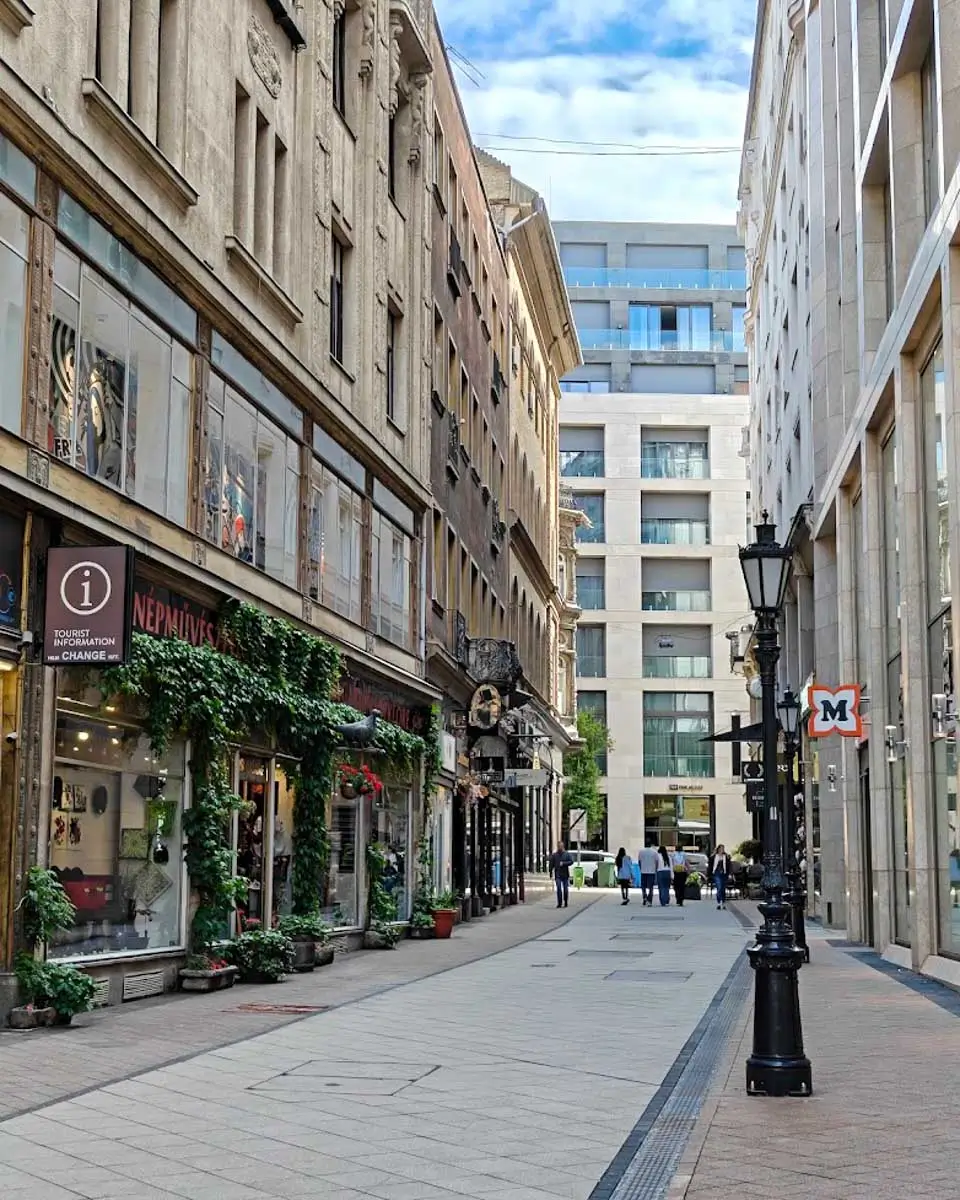 Downtown Budapest street view