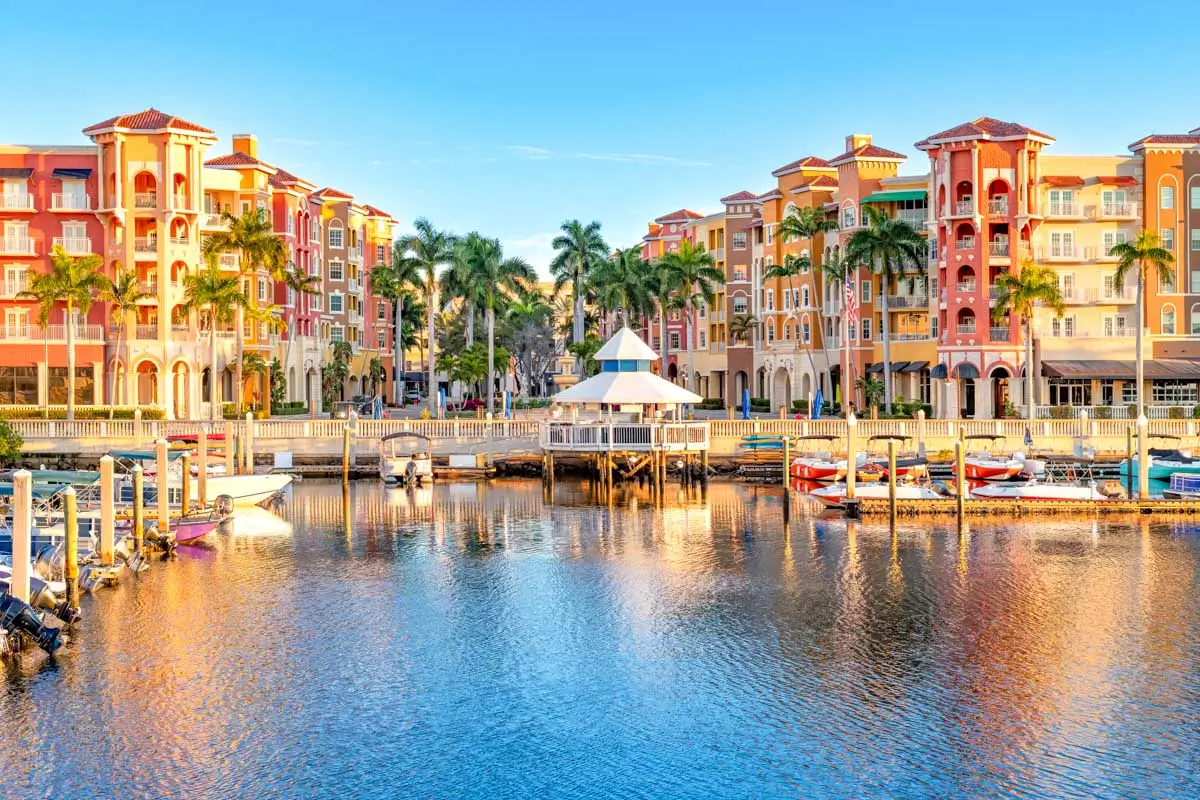 Downtown Naples Florida and waterfront