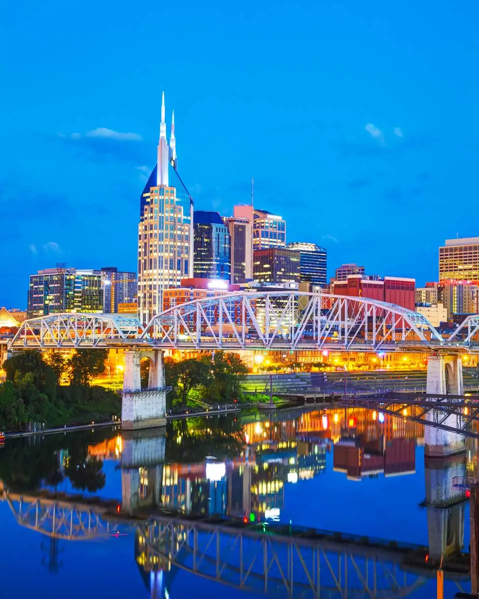 Downtown Nashville Tennessee at night