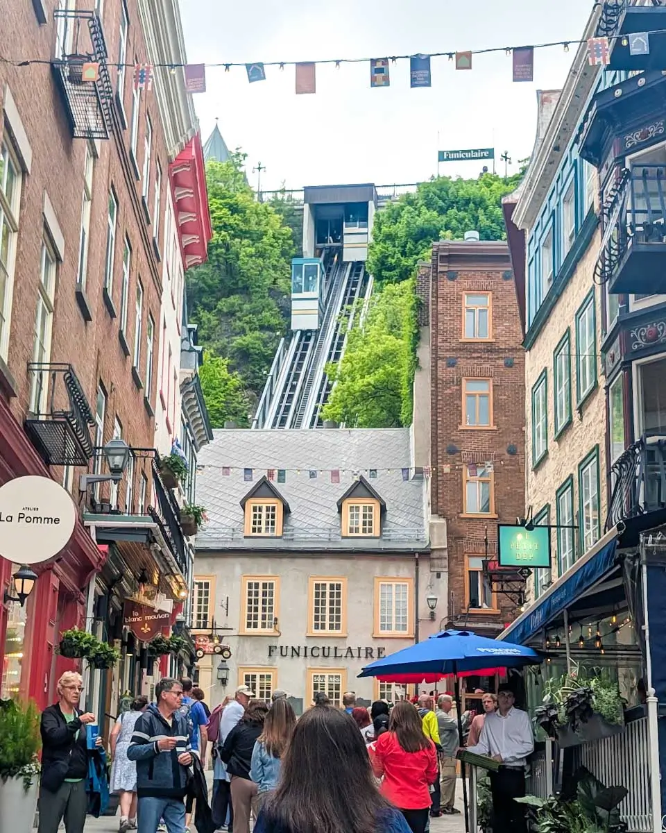 Famous funicular in Old Quebec City