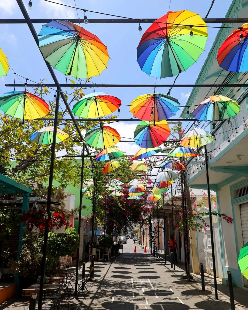 Famous umbrella street in Puerto Plata