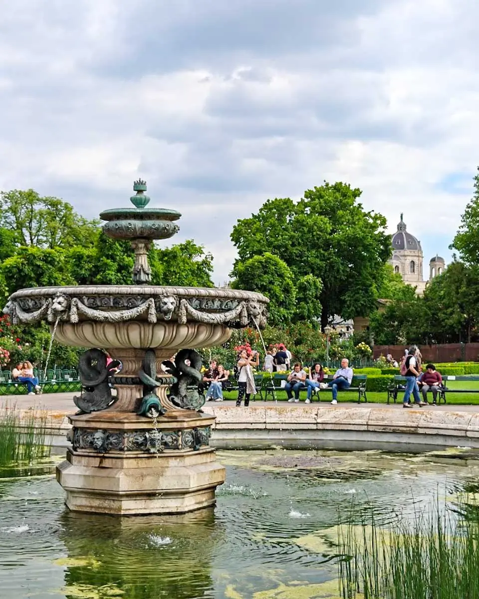 Fountain in the Volksgarten Park in Vienna