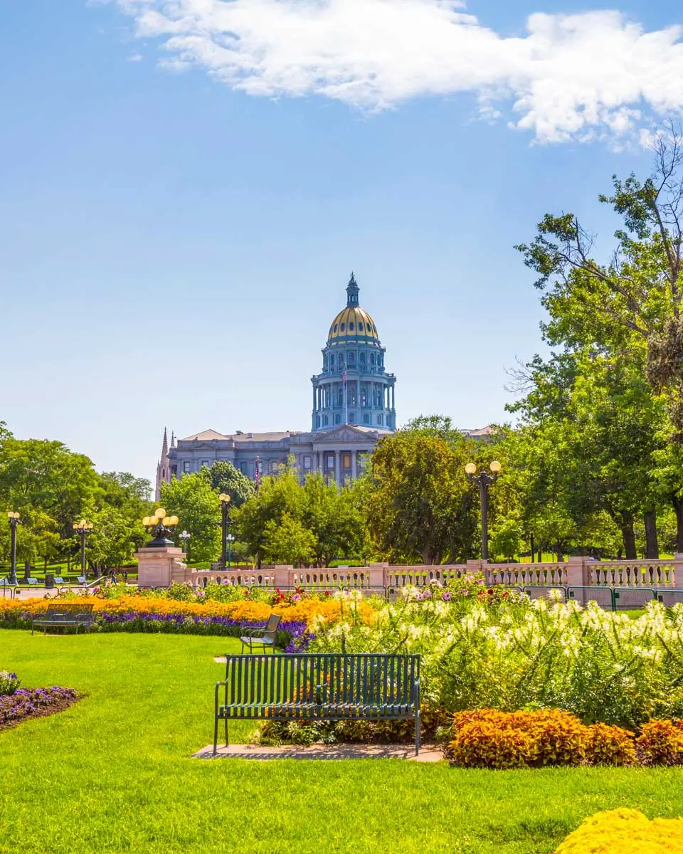 Gardens in front of State Capitol Denver Colorado