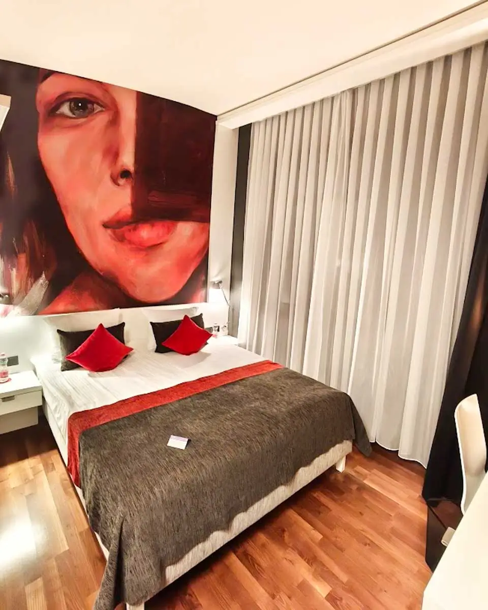 Guest room at Bohem Art Hotel in Budapest - photo taken by Luke