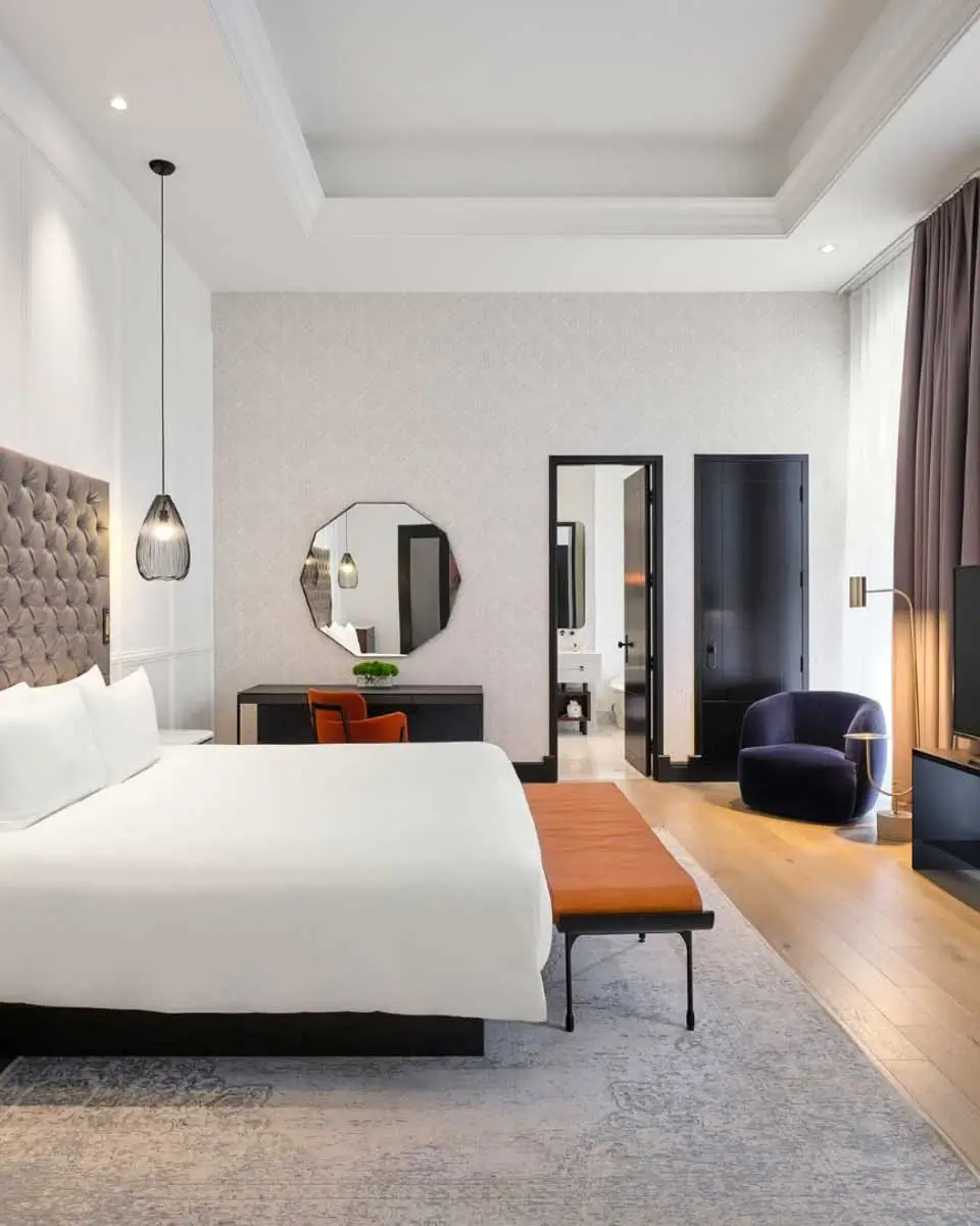 Guestroom at Hôtel Place d'Armes in Montreal, Quebec
