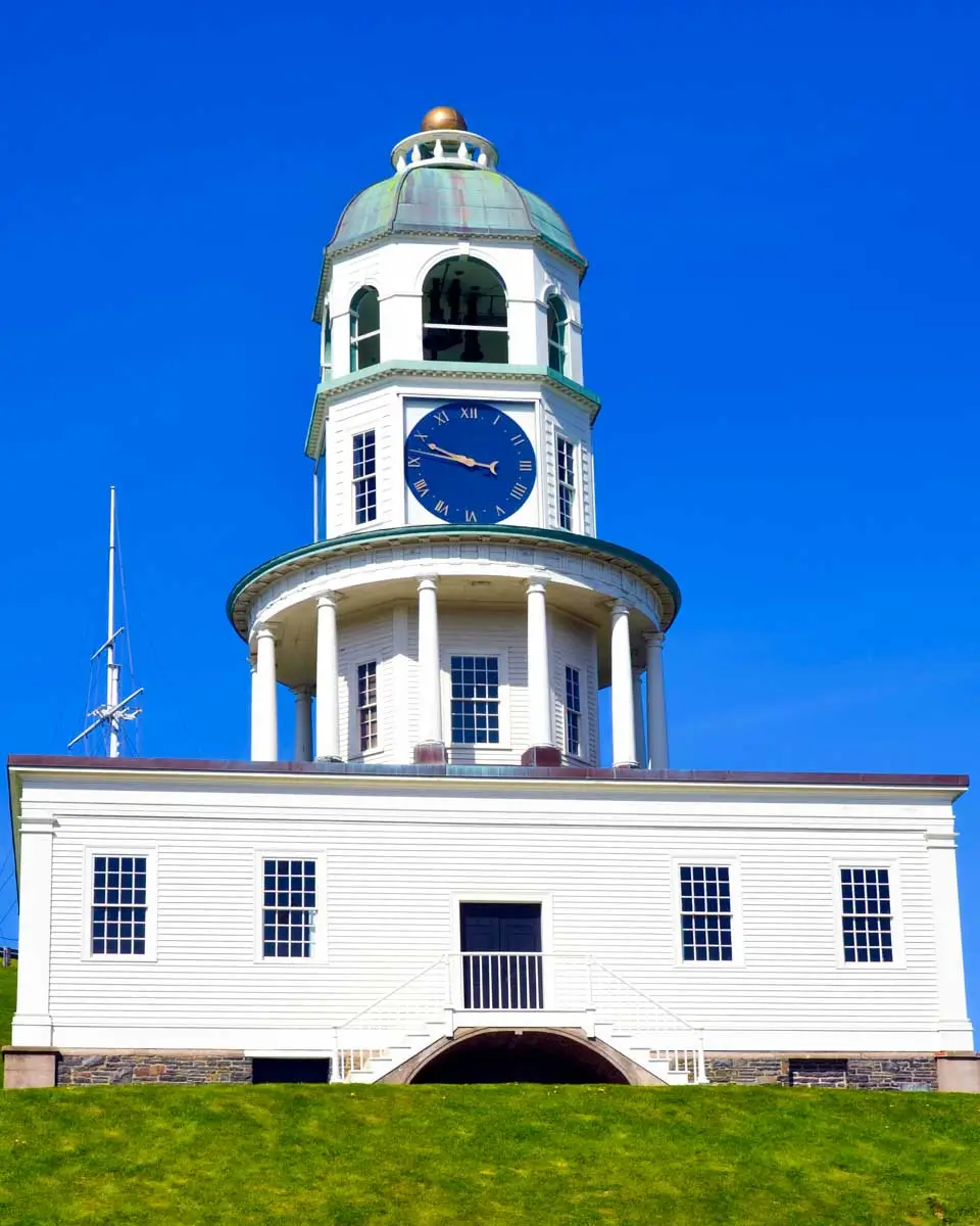Historic Halifax Old Town Clock seen on a tour in Halifax Nova Scotia 2