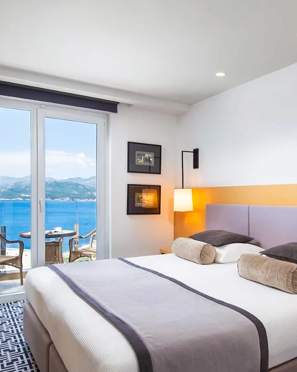 Hotel room with a sea view at Royal Neptun Hotel in Dubrovnik