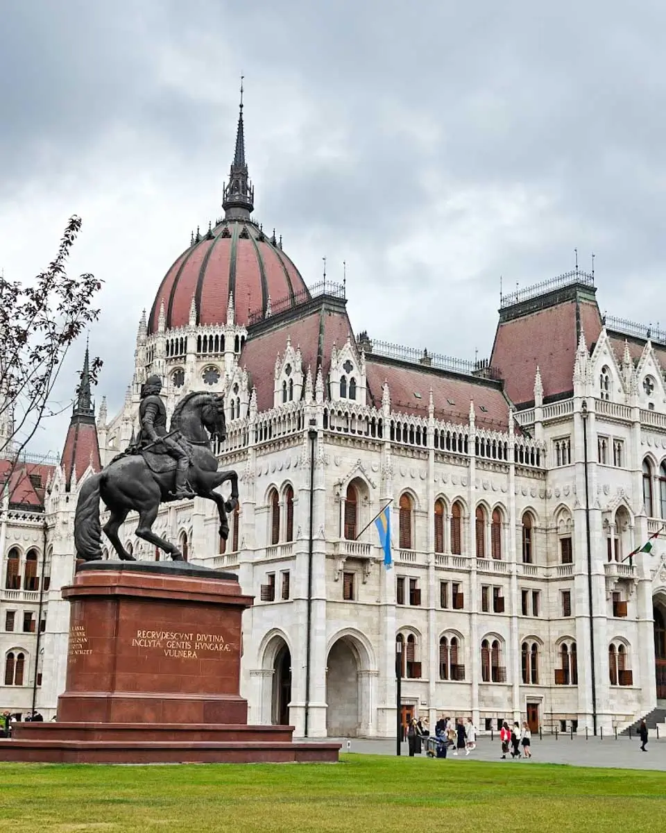 The Hungarian Parliament Building viewed from Kossuth Lajos Square in Budapest
