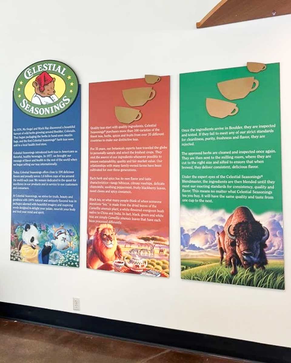 Information on the wall at celestial seasoning in Boulder Colorado copy