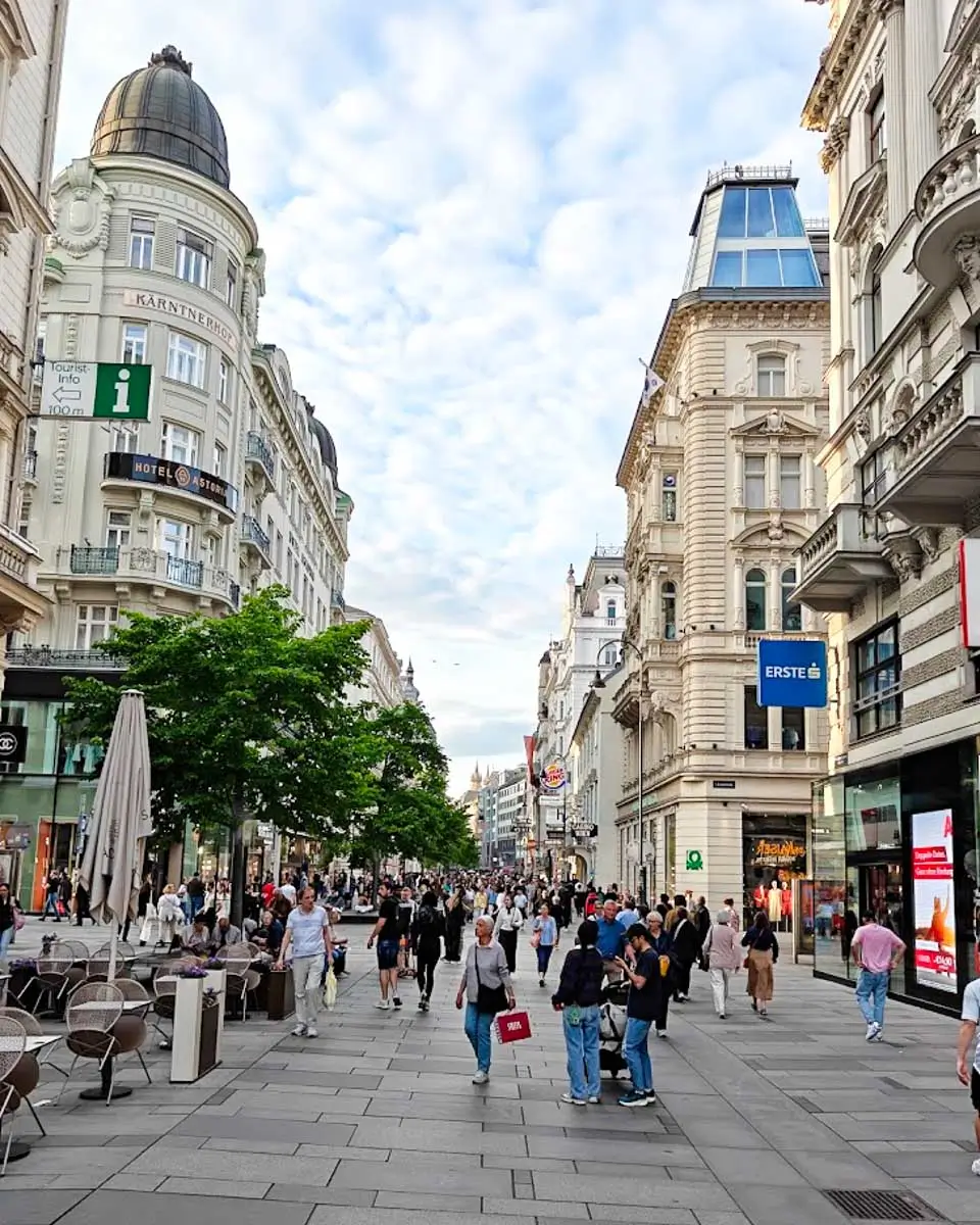 Pedestrian street on Kärntner Straße in Vienna