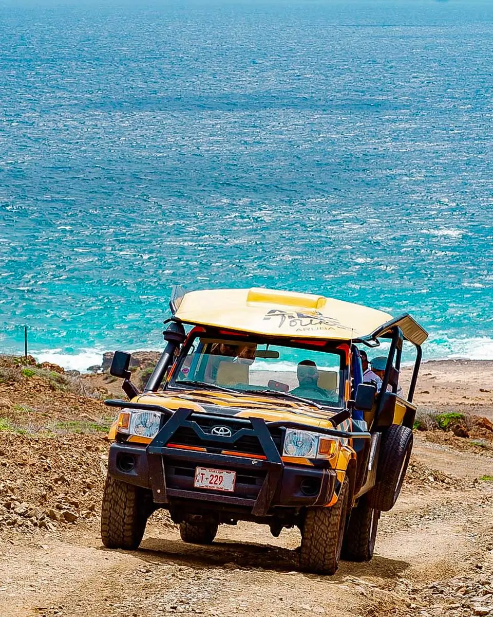 Land Rover on a tour to Natural Pool and Baby Beach, Aruba