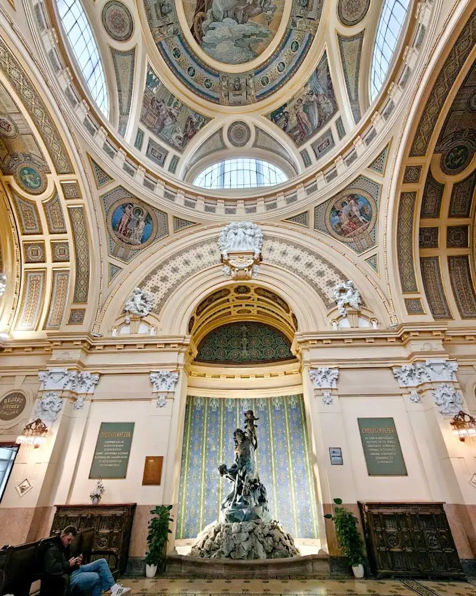Lobby area of Széchenyi Thermal Baths in Budapest