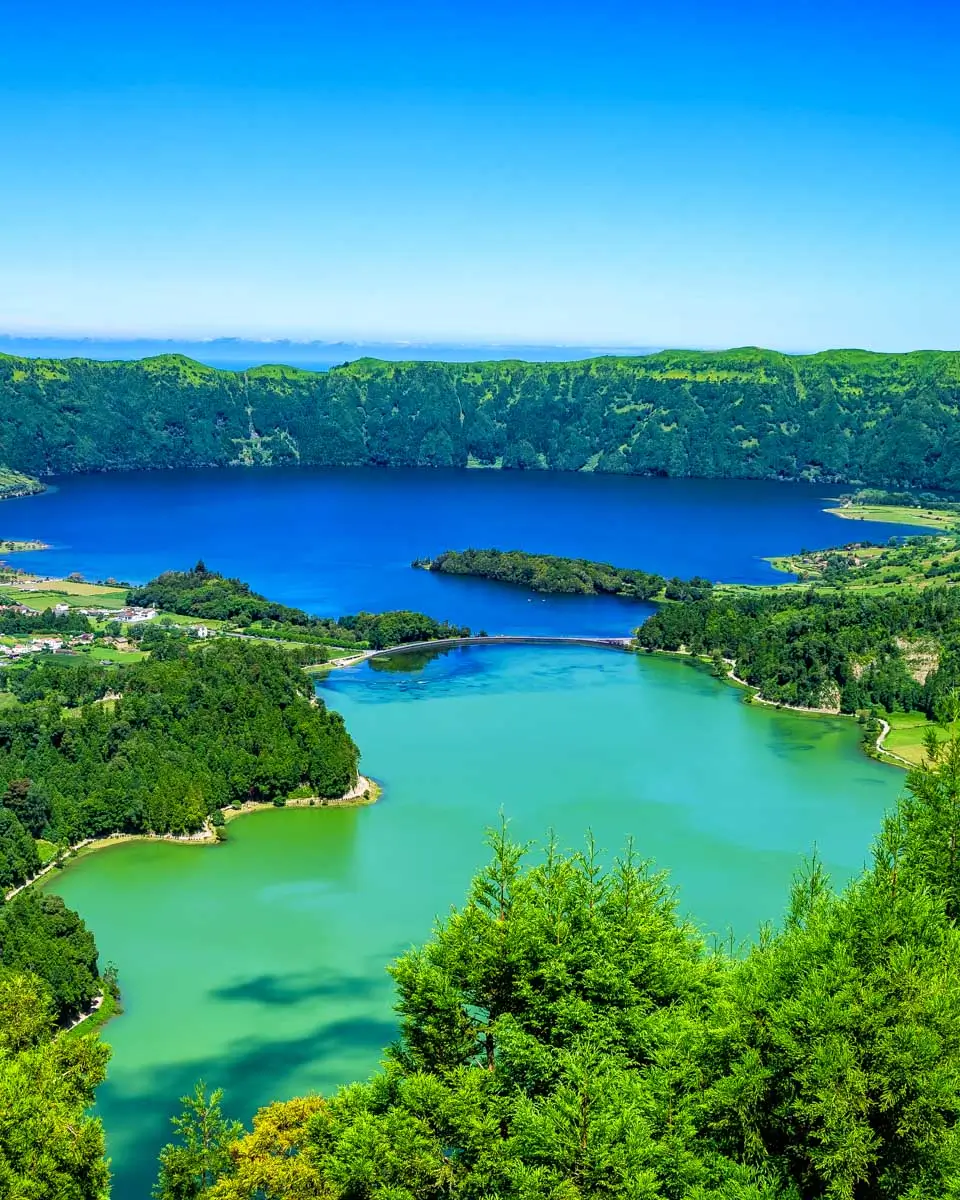 Looking-down-at-Lagoa-das-Sete-Cidades-in-Sao-Miguel-Portugal