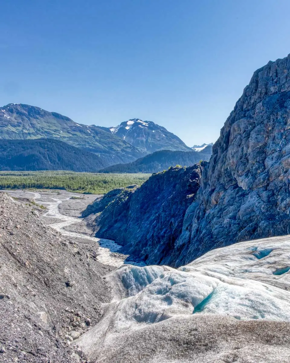 Looking out from Exit Glacier in Seward Alaska